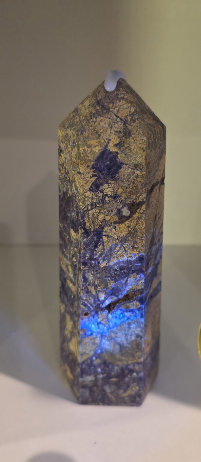 Root Fluorite Tower 2 lb Purple Gold Brecciated Crystal Point Statement Piece