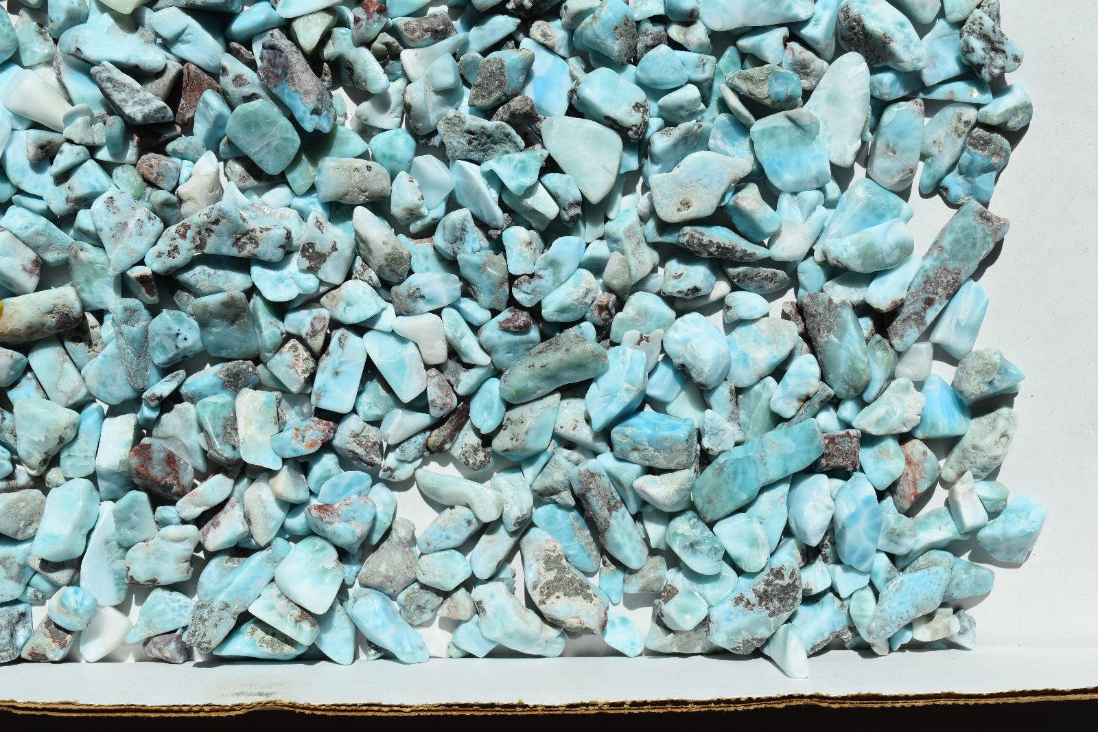 WHOLESALE Larimar Tumbled Stones from Dominican Republic 1 kg # 5535