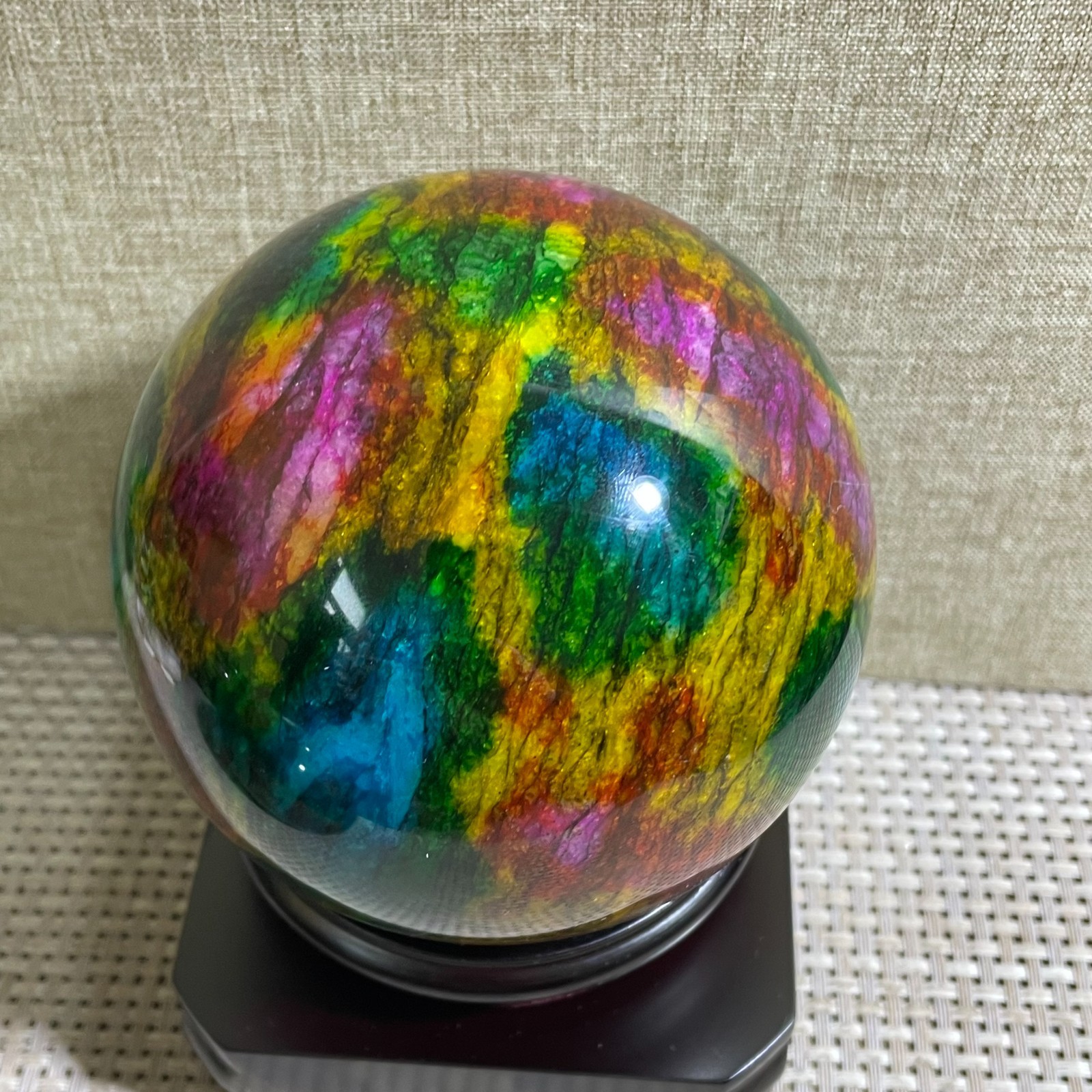 1452g Seven Colors Jade” sphere specimen -Taiwan China