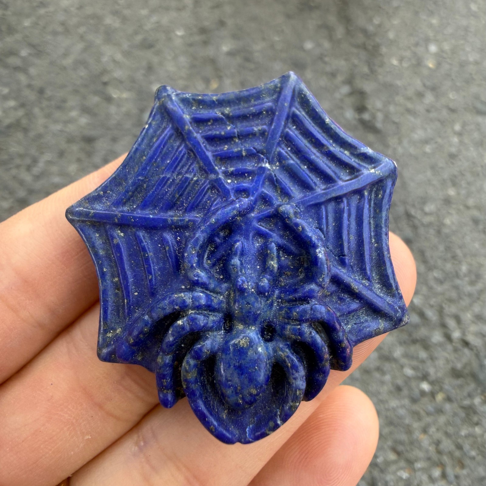 2” Natural Lapis lazuli Quartz Carved Spider skull Crystal Reiki healing 1pc