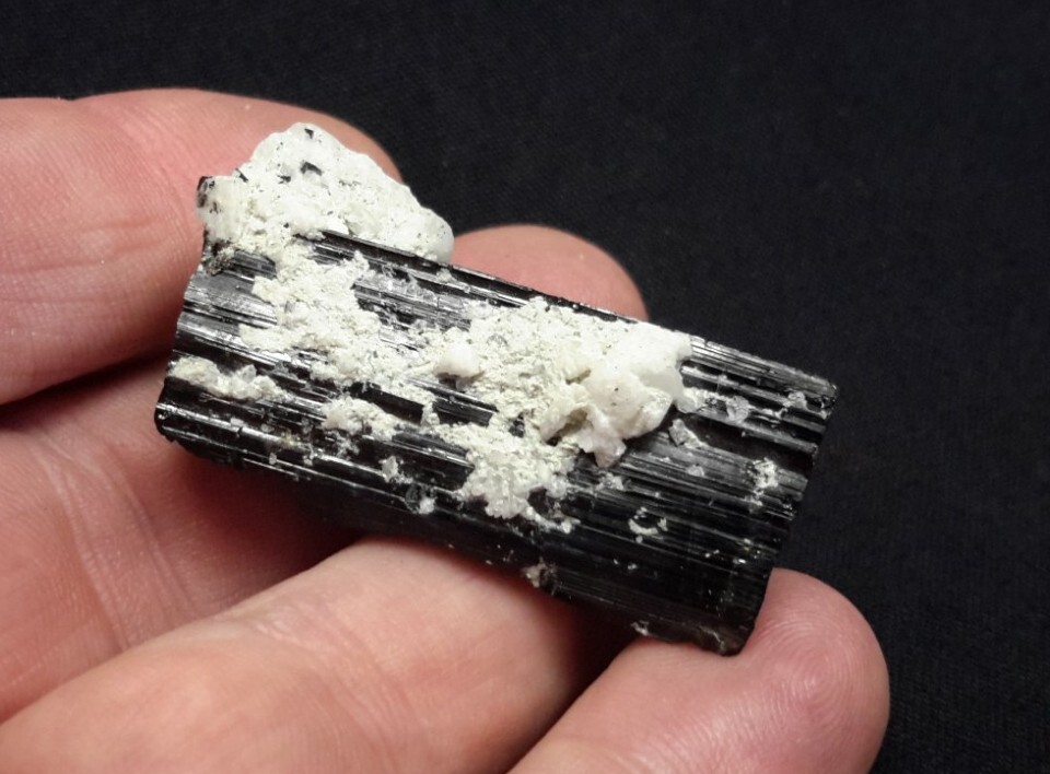 40mm BLACK TOURMALINE with QUARTZ from Stak Bala, Pakistan