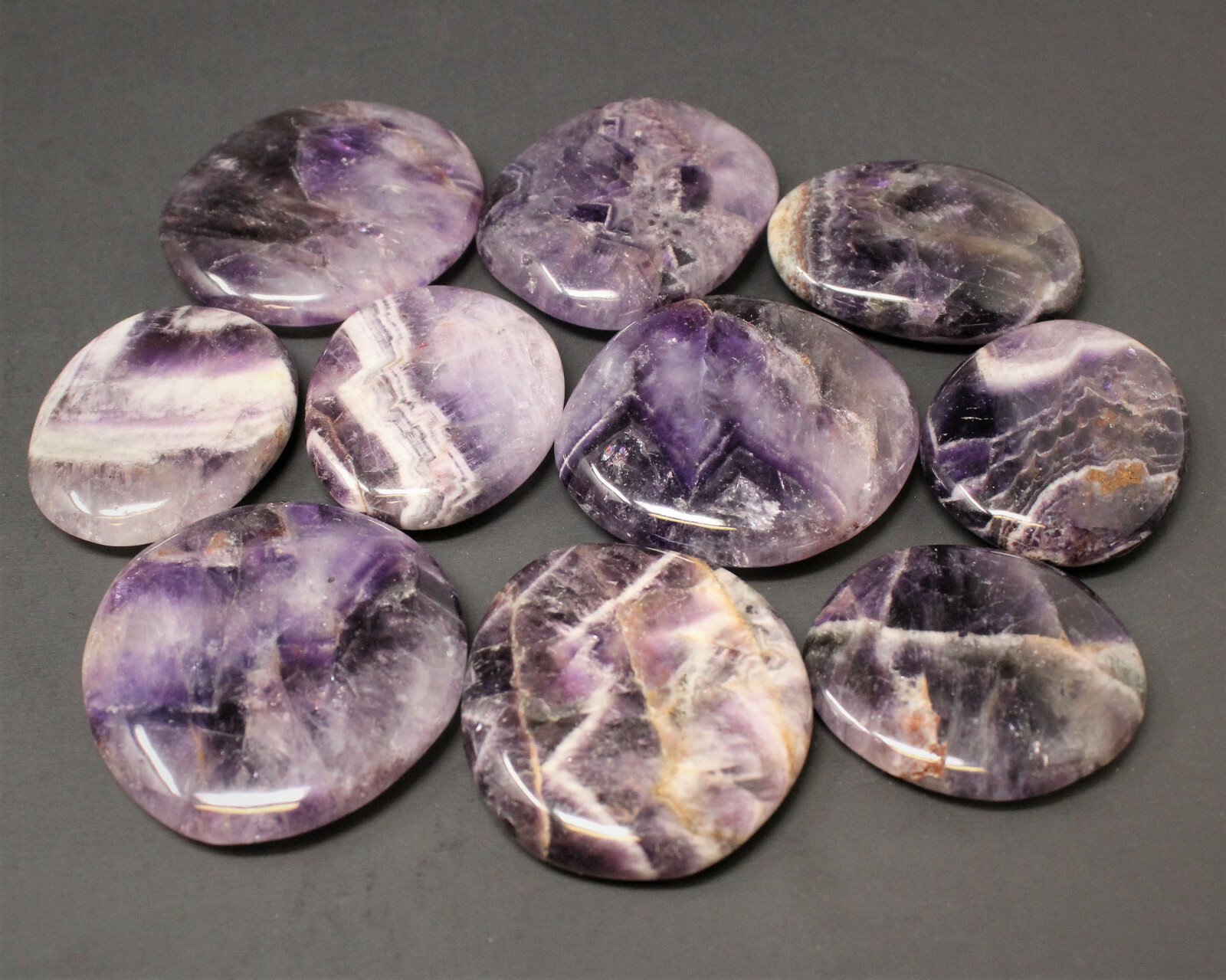 Amethyst Pocket Palm Stone MEDIUM (Smooth Polished Amethyst Worry Stone)