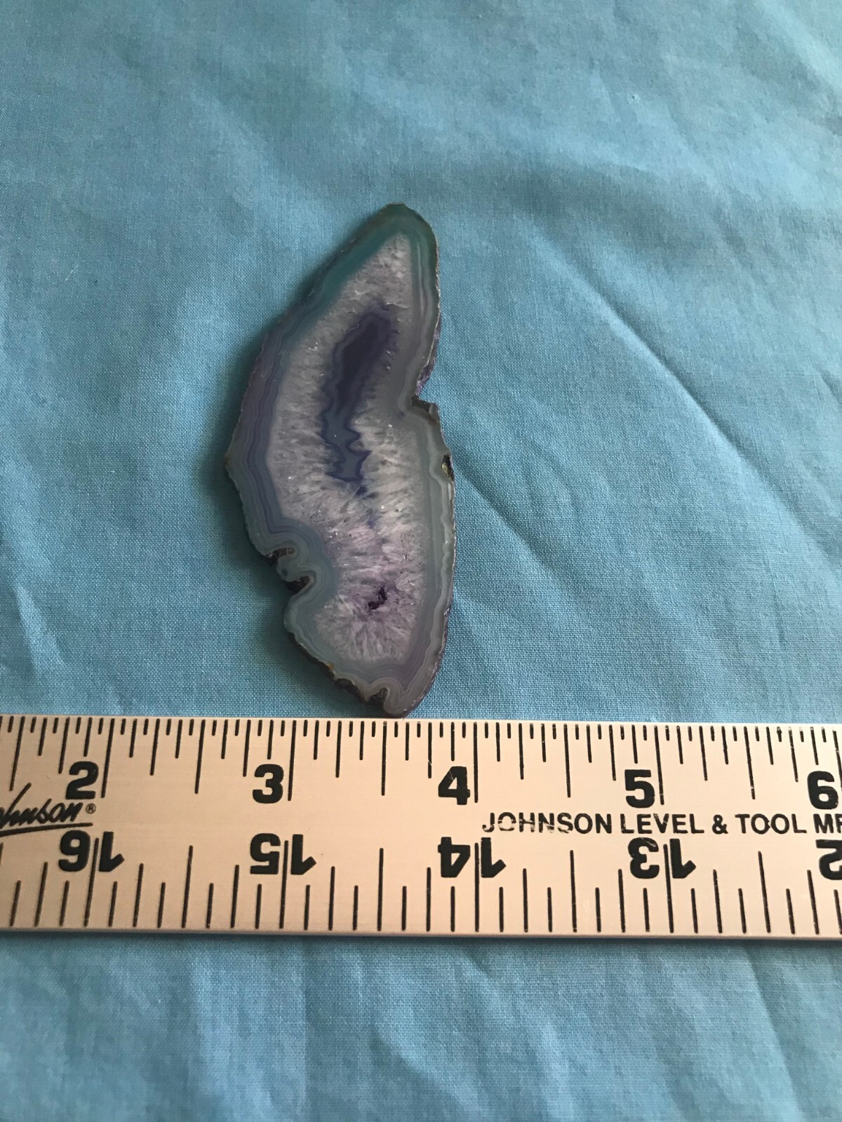 3-5/8” by 1-1/2” Blue Dyed Cut & Polished .69 Ounce Agate Rock Slab Craft Stone