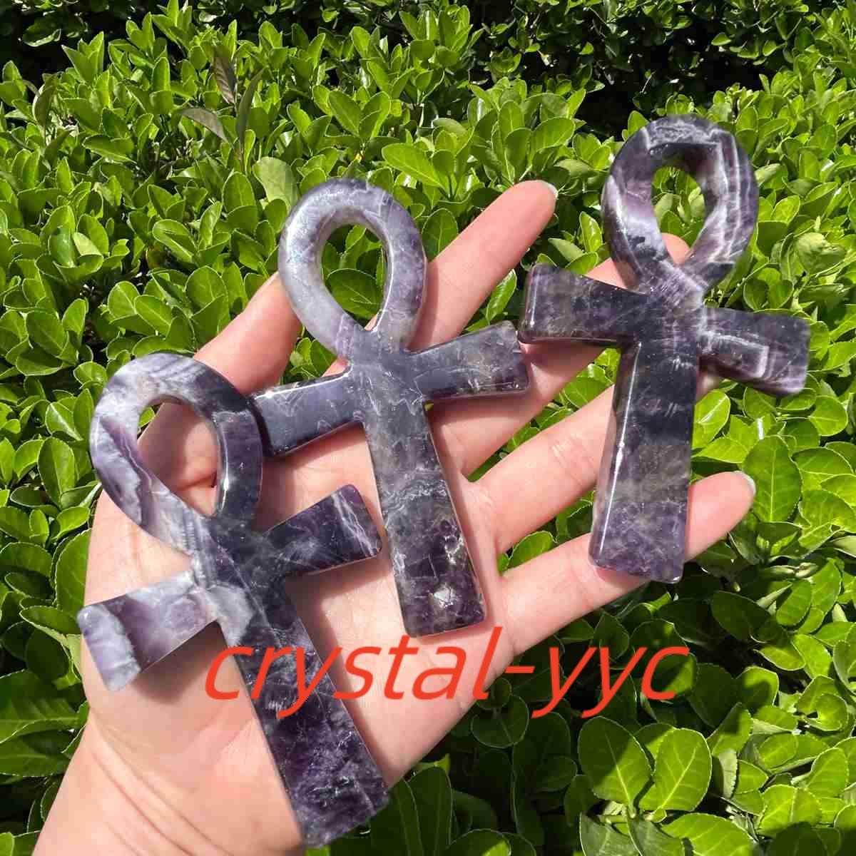 4.3″ Natural Quartz Crystal Cross Carved Crystal Ankh Reiki Healing Gift