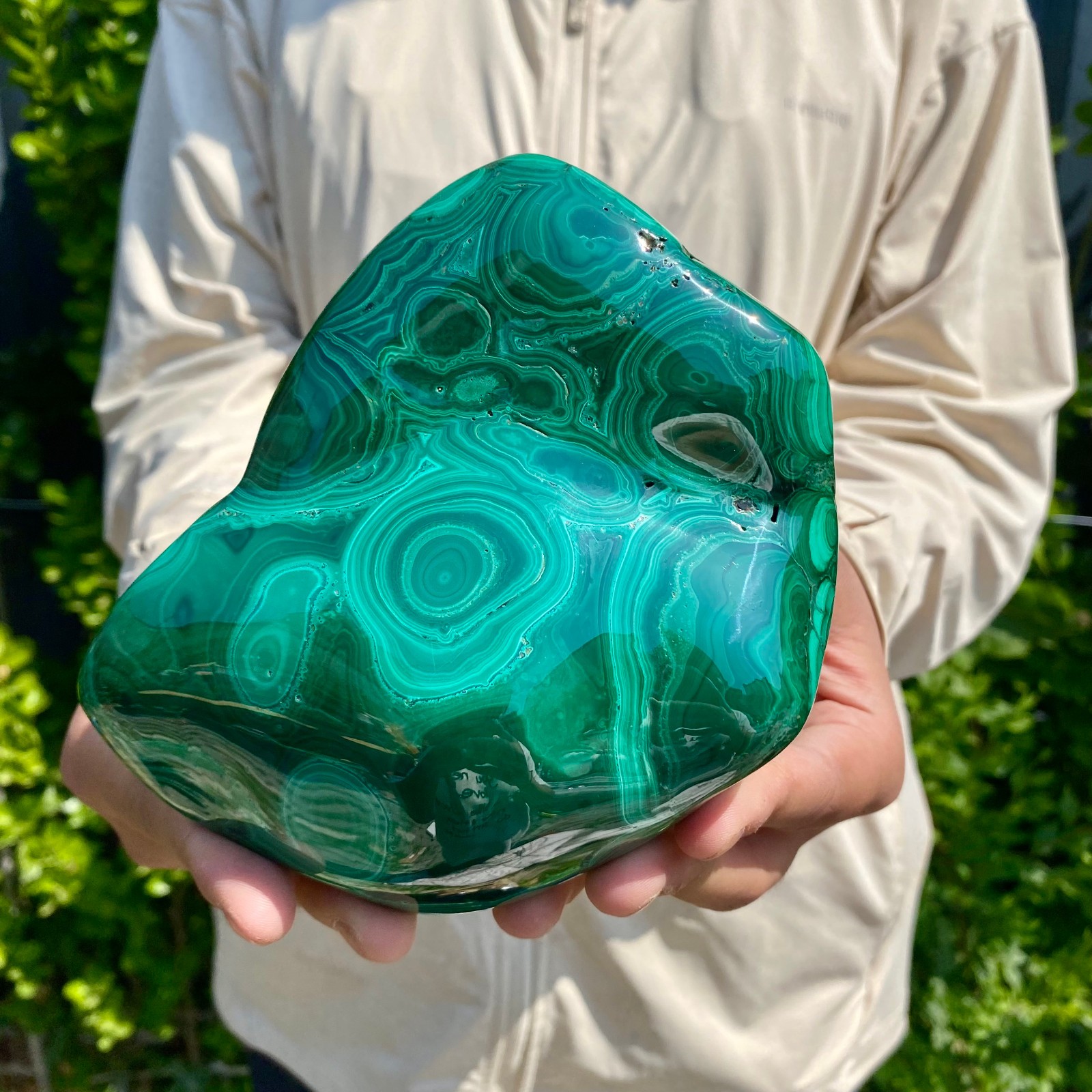 2.86LB Natural glossy Malachite transparent cluster rough mineral sample