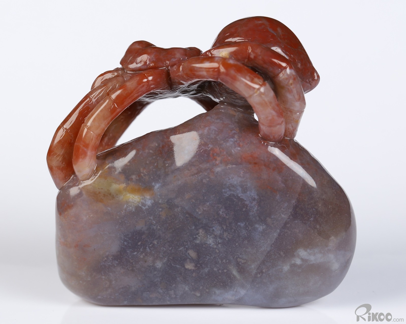 2.6″ Bloodstone Hand Carved Crystal Spider Sculpture, Crystal Healing