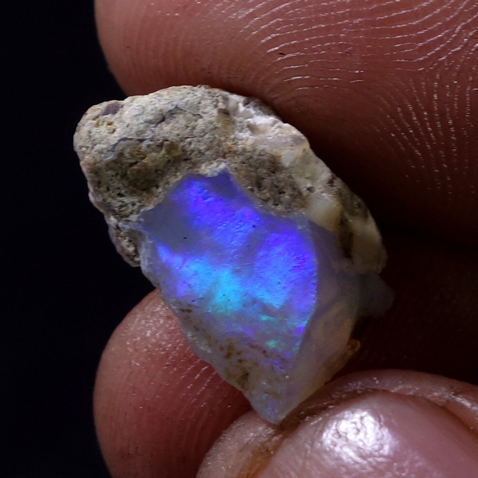 AA+ Ethiopian Dry Opal Rough Entreated Welo Opal Multi Fire Color Flash 06.20Cts