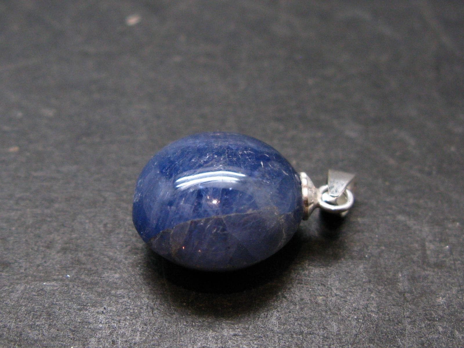 Gem Blue Sapphire Corundum Crystal Silver Pendant From Sri Lanka – 15.90 Carats