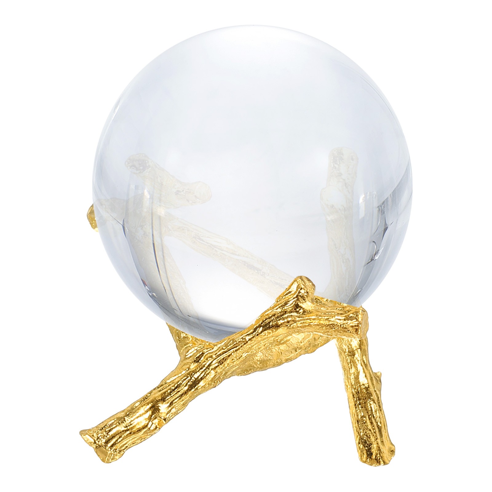 2.2″ Dia Metal Crystal Sphere Holder Crystal Ball Tripod Stand Gold
