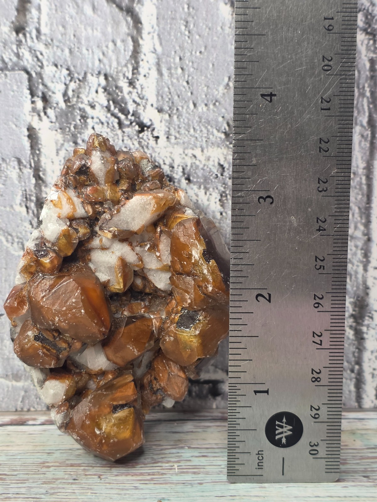 Natural Chocolate Calcite Crystal Cluster on Quartz Ojuela Mine Mexico 198.36g