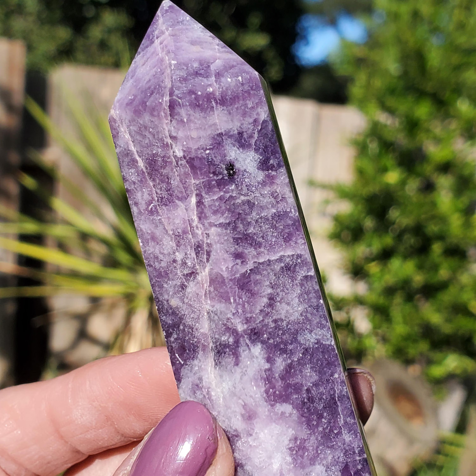 Lepidolite Mica Purple Lilac Point Tower 124 grams