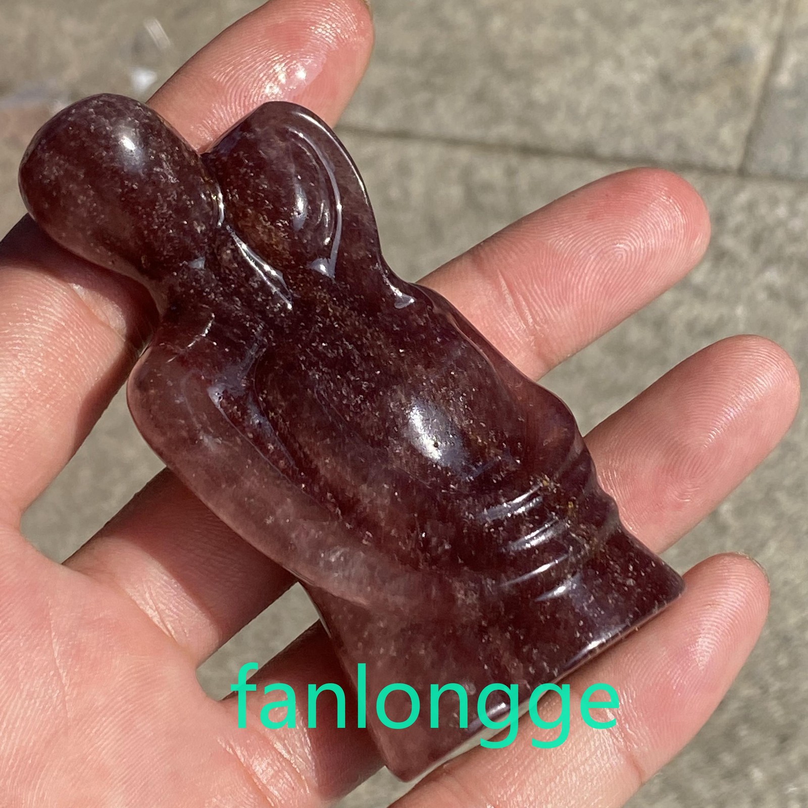 3.2in Natural Strawberry Quartz Lover Quartz Crystal Carved Figurines Gift 1pcs