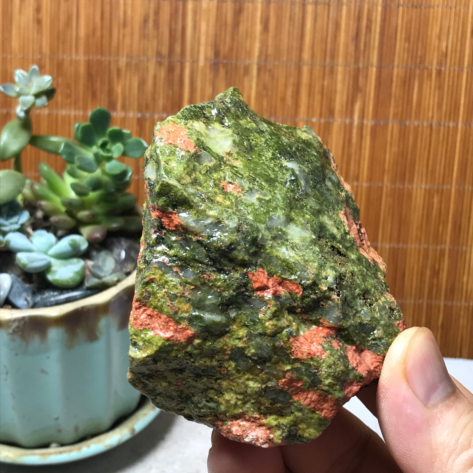 184g Natural Unakite Crystal gemstone Rough Mineral Specimen healing A6349