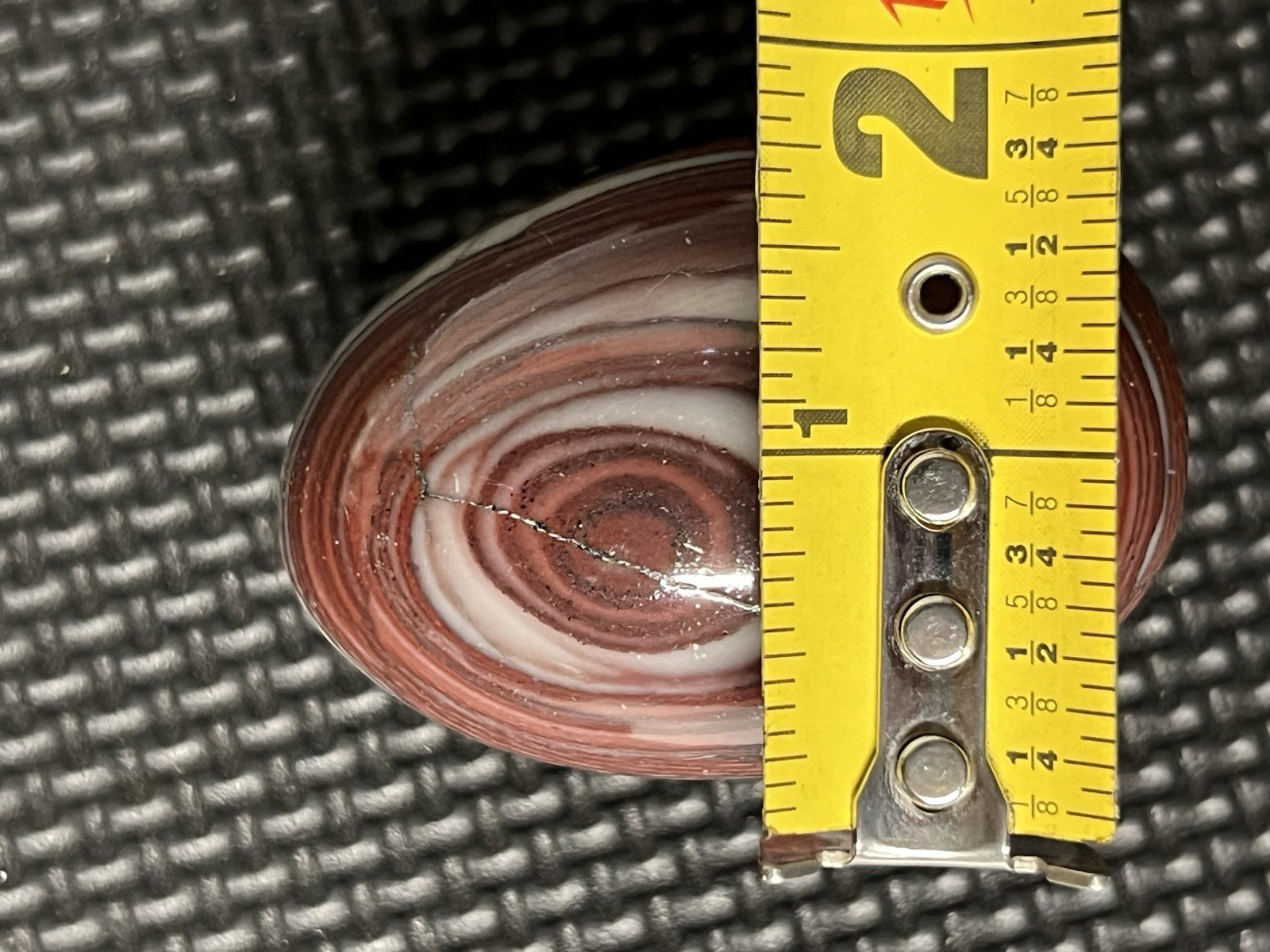 Polished Imperial Jasper Stone Egg. 2 1/2 in High, 1 3/4 in Wide. Preowned.