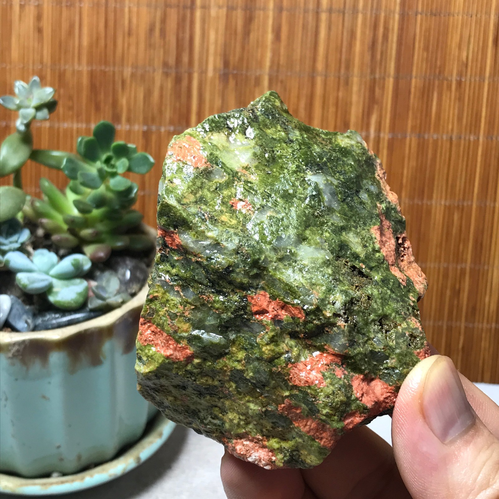 184g Natural Unakite Crystal gemstone Rough Mineral Specimen healing A6349