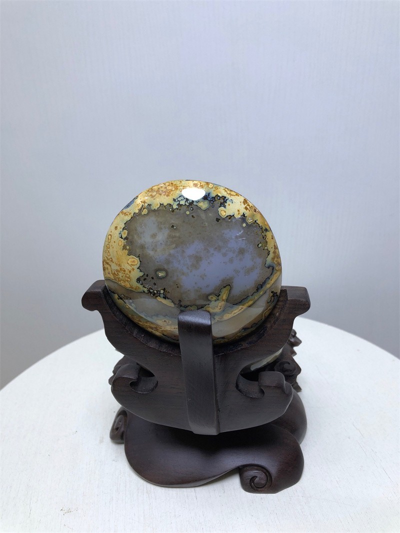2.61LBNatural Agate Crystal Geode Quartz Bowl Wealth Spirit Energy Healing+Stand