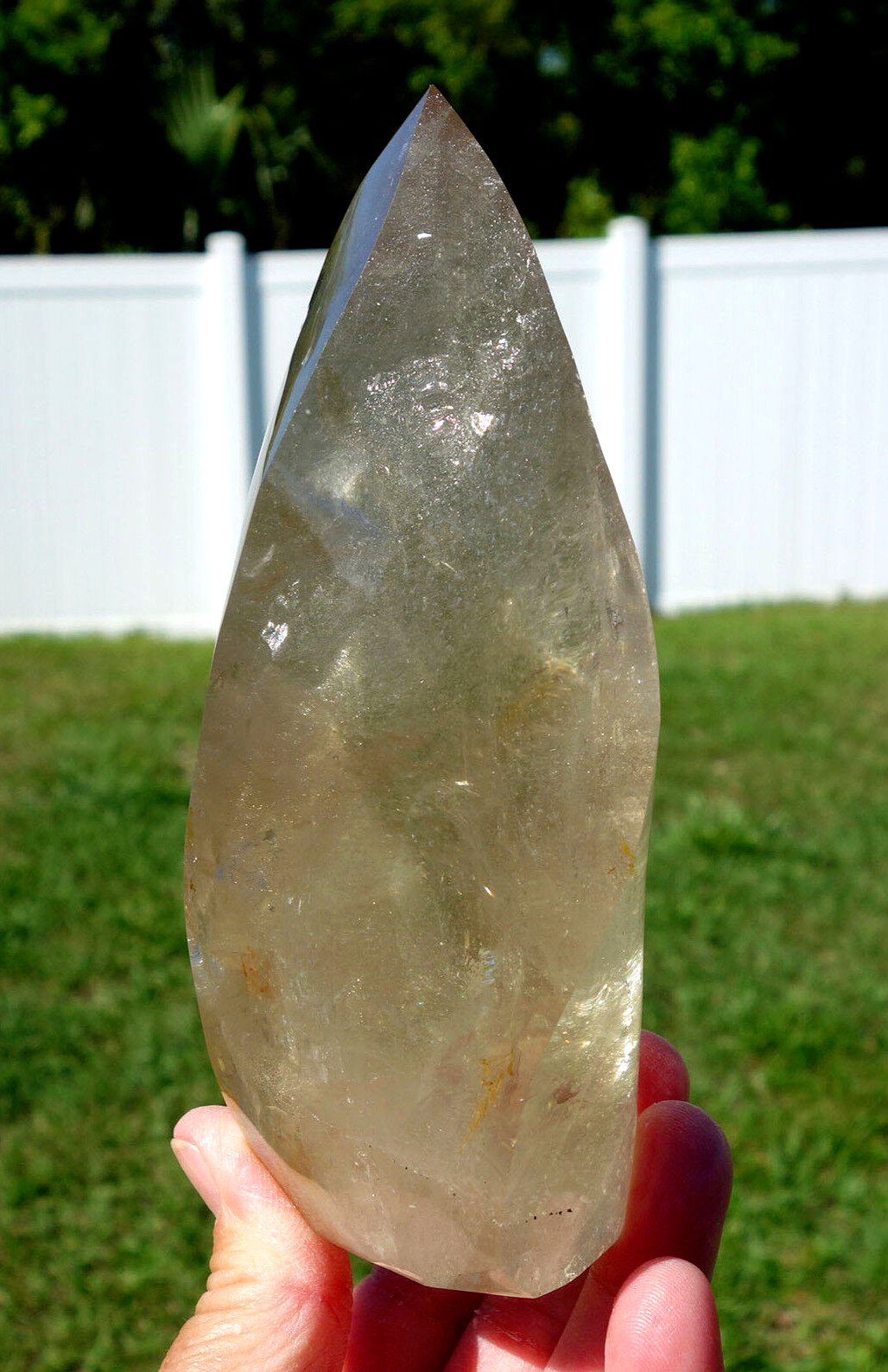 Large CITRINE Quartz Crystal Point Polished Free Form Flame Twist For Sale