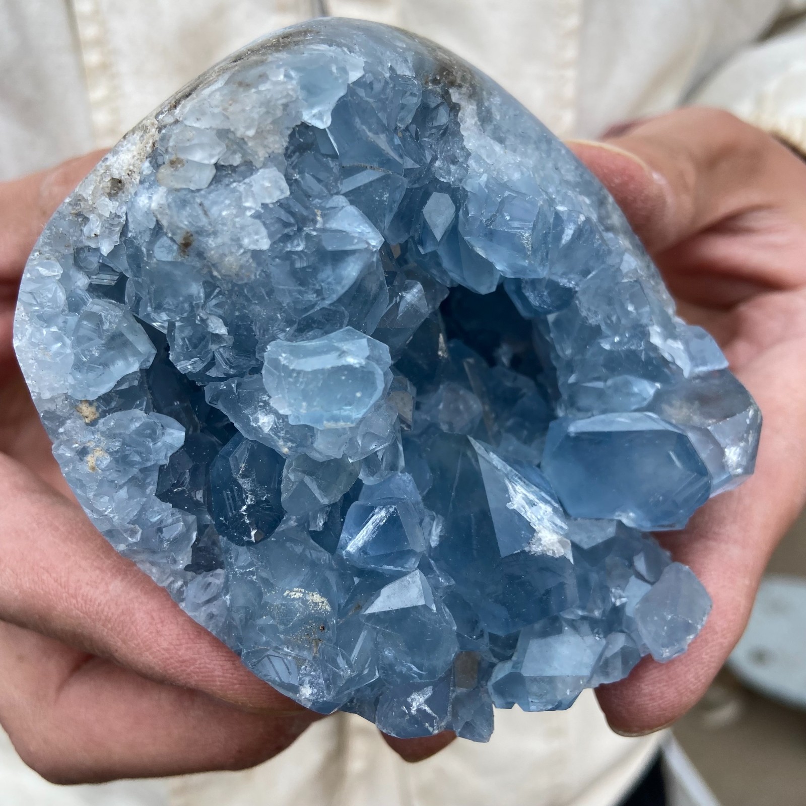 1.8lb Natural blue Celestite Crystal Quartz Cluster Rough Specimen Healing