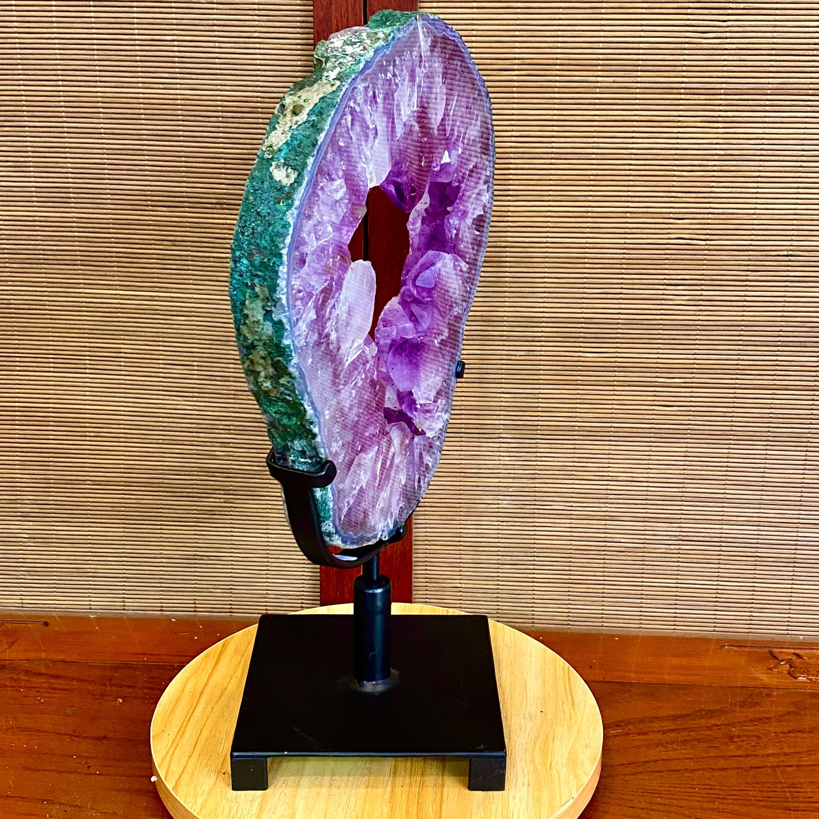 8.4LB Natural Amethyst Cave Crystal Slice Crescent shaped Hand Cut Repai