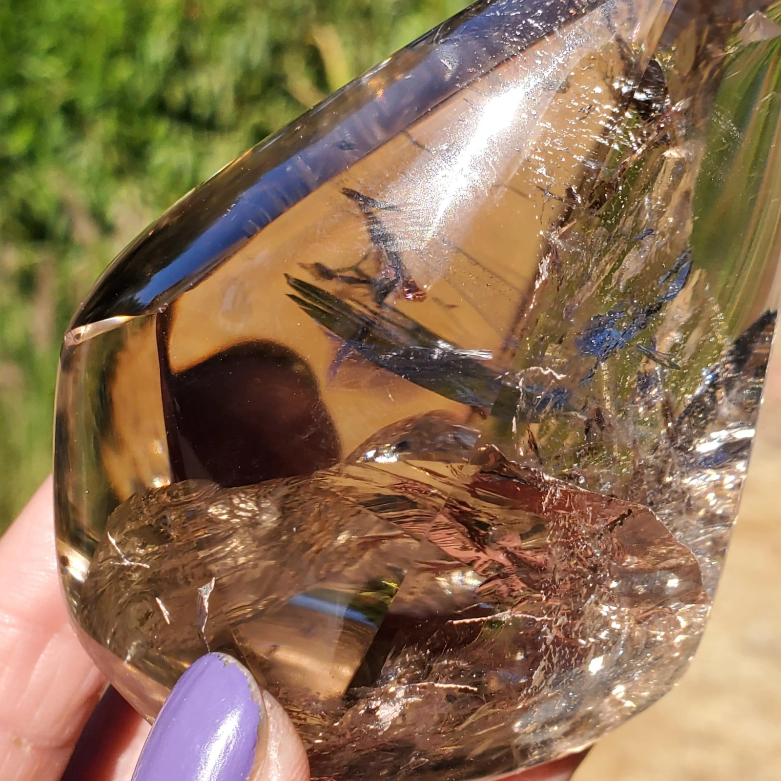 Light Smoky Quartz Rainbow Phantoms Crystal Free Form | 254 grams