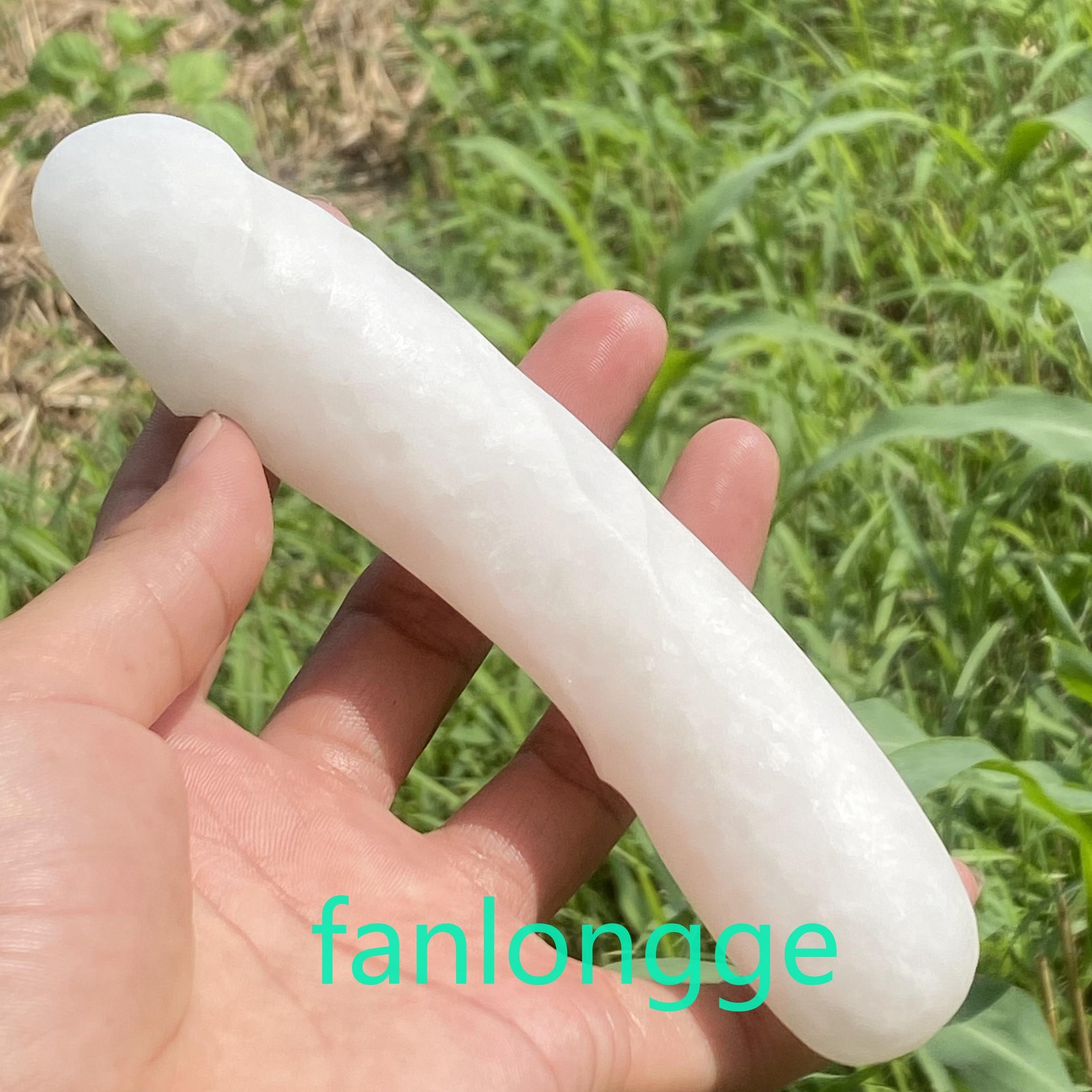 6in Natural White jade Male Penis Quartz Crystal Skull Massager scrub Gem 1PC