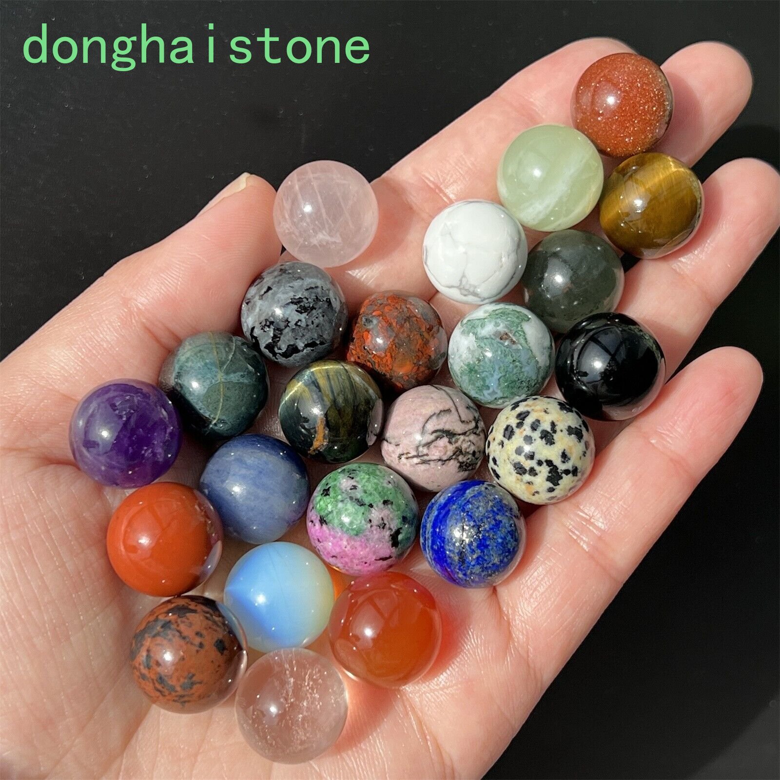 13x Wholesale Natural Mixed sphere quartz crystal ball Palm stone healing 15mm+