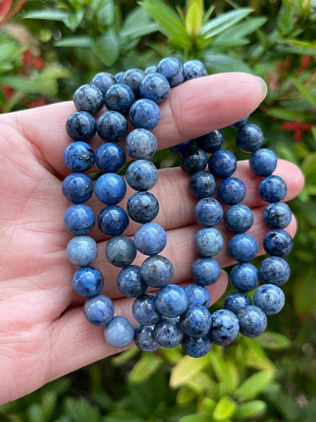 Grade A++ Dumortierite Crystal Bead Bracelet 8mm, Genuine Gemstone Bracelet