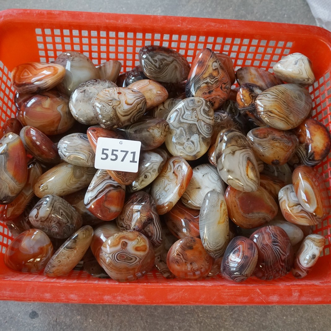 20Pcs 4.4LB Natural Sardonyx Carnelian Banded Agate Crystal Palm Stones Healing