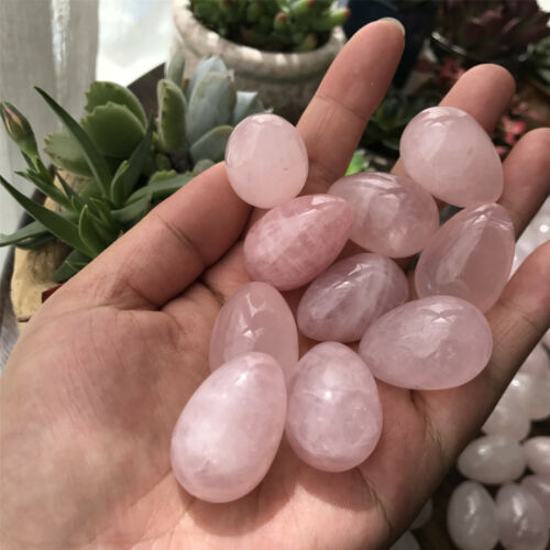 Natural rose quartz eggs quartz crystal pendant mineral carved skull reiki 10pcs