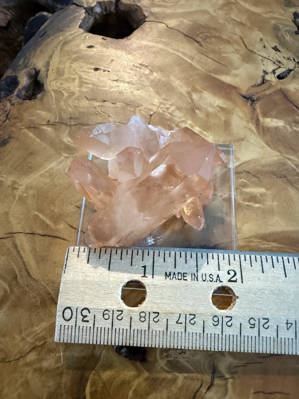Tangerine Quartz Mineral Crystal Brazil Natural Specimen 34g With Display Stand