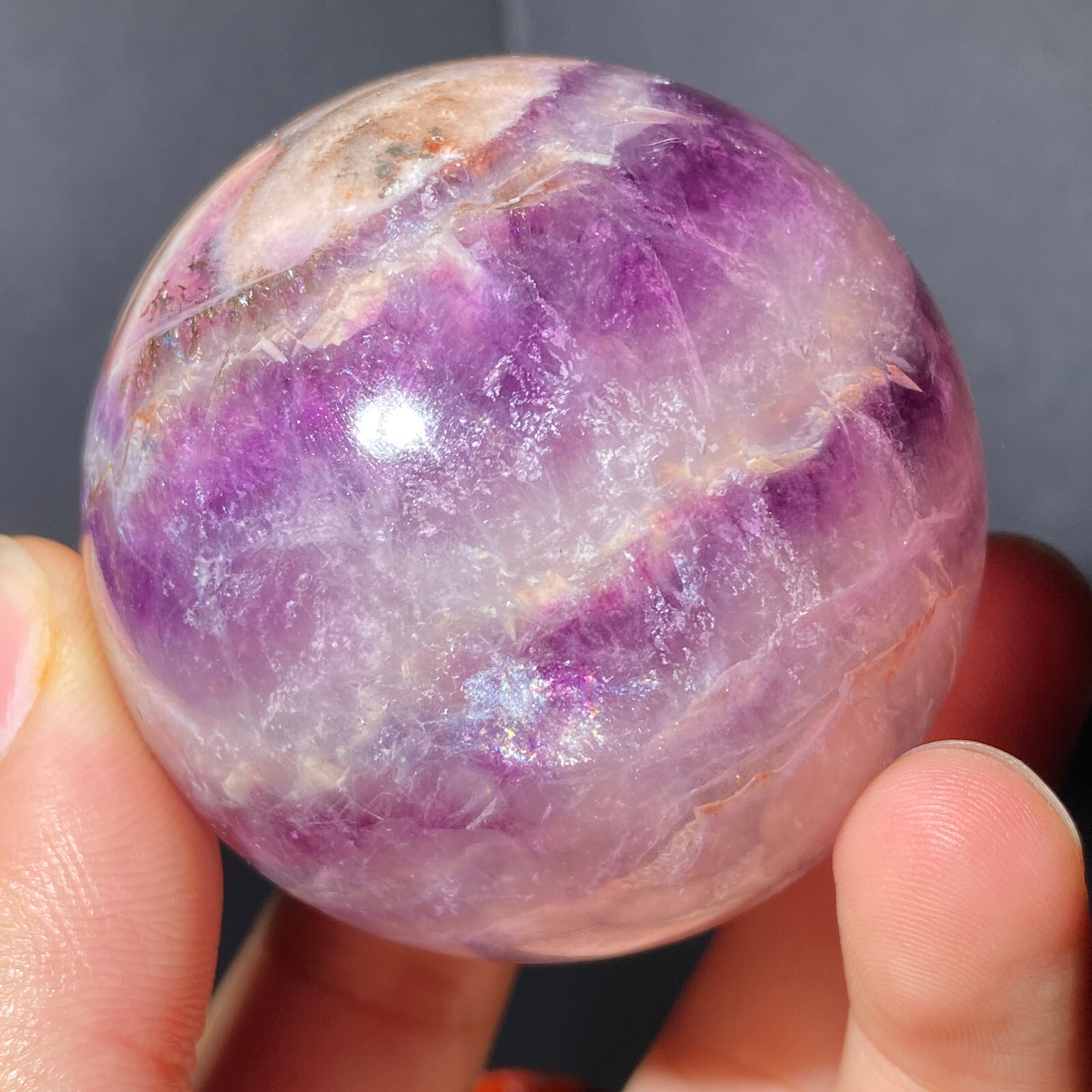 352g Natural Turtle Back Stone Egg Shape Dragon Crystal Crack Healing