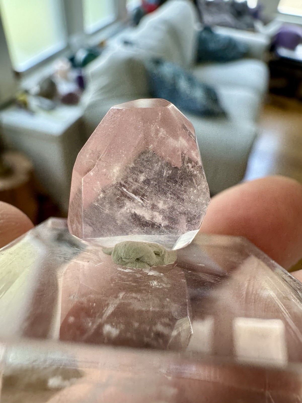 Polished Morganite From Brazil – 3 Grams, Comes On Acrylic Stand.