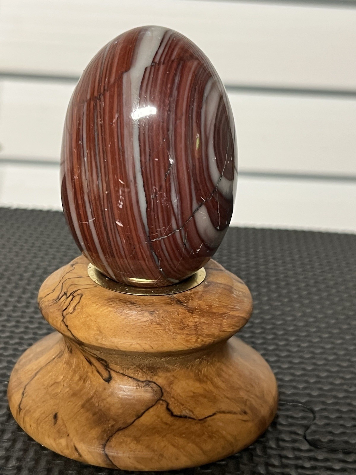 Polished Imperial Jasper Stone Egg. 2 1/2 in High, 1 3/4 in Wide. Preowned.