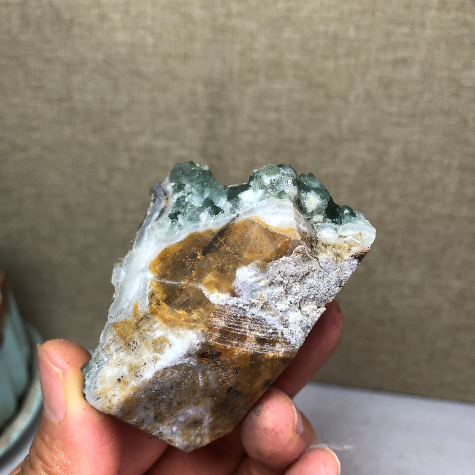 101g NATURAL Green Cubic FLUORITE Crystal Cluster Mineral Specimen A4737