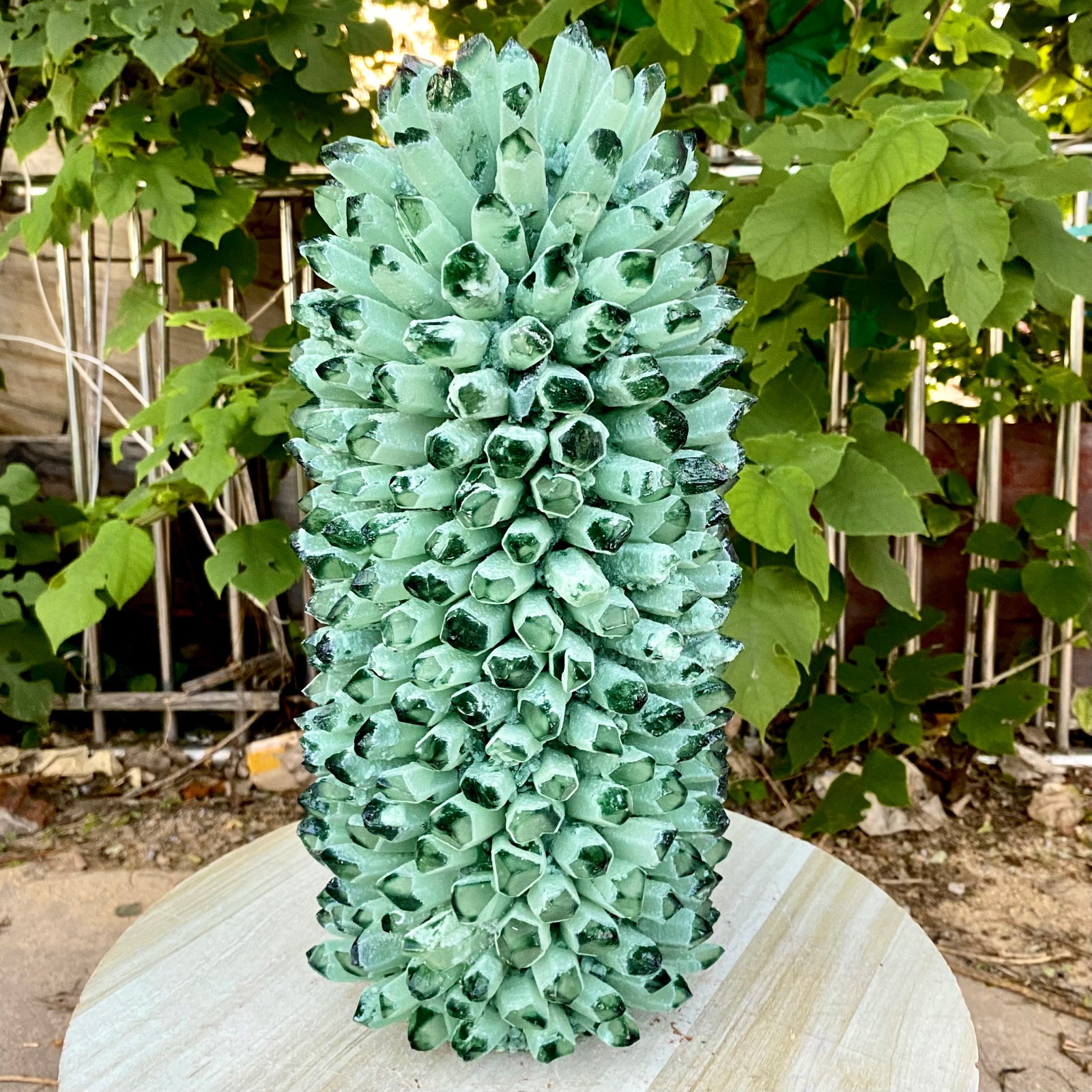 32.18LB New Find green Phantom Quartz Crystal Cluster Mineral Specimen Healing