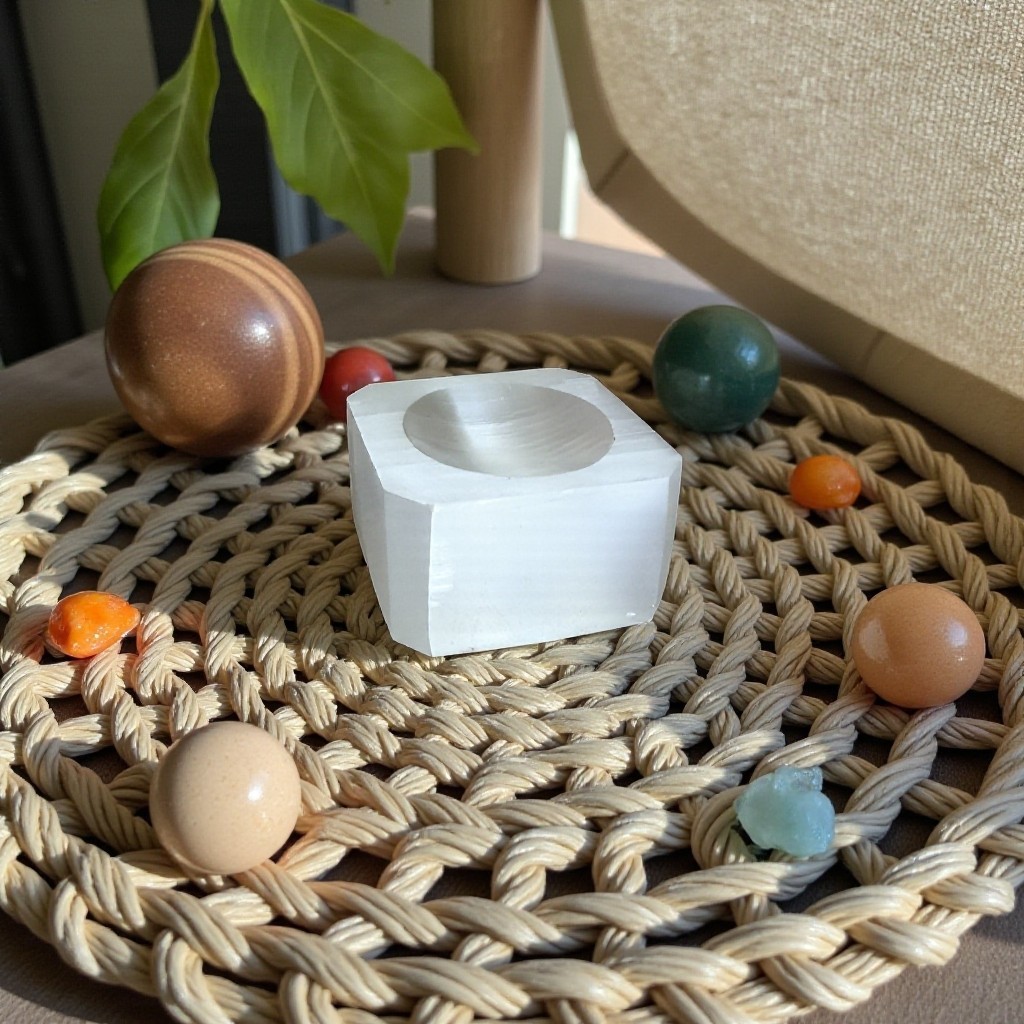 Cube Sphere Stands – Rose Quartz, Obsidian, Opalite, Amethyst, Selenite & Glass