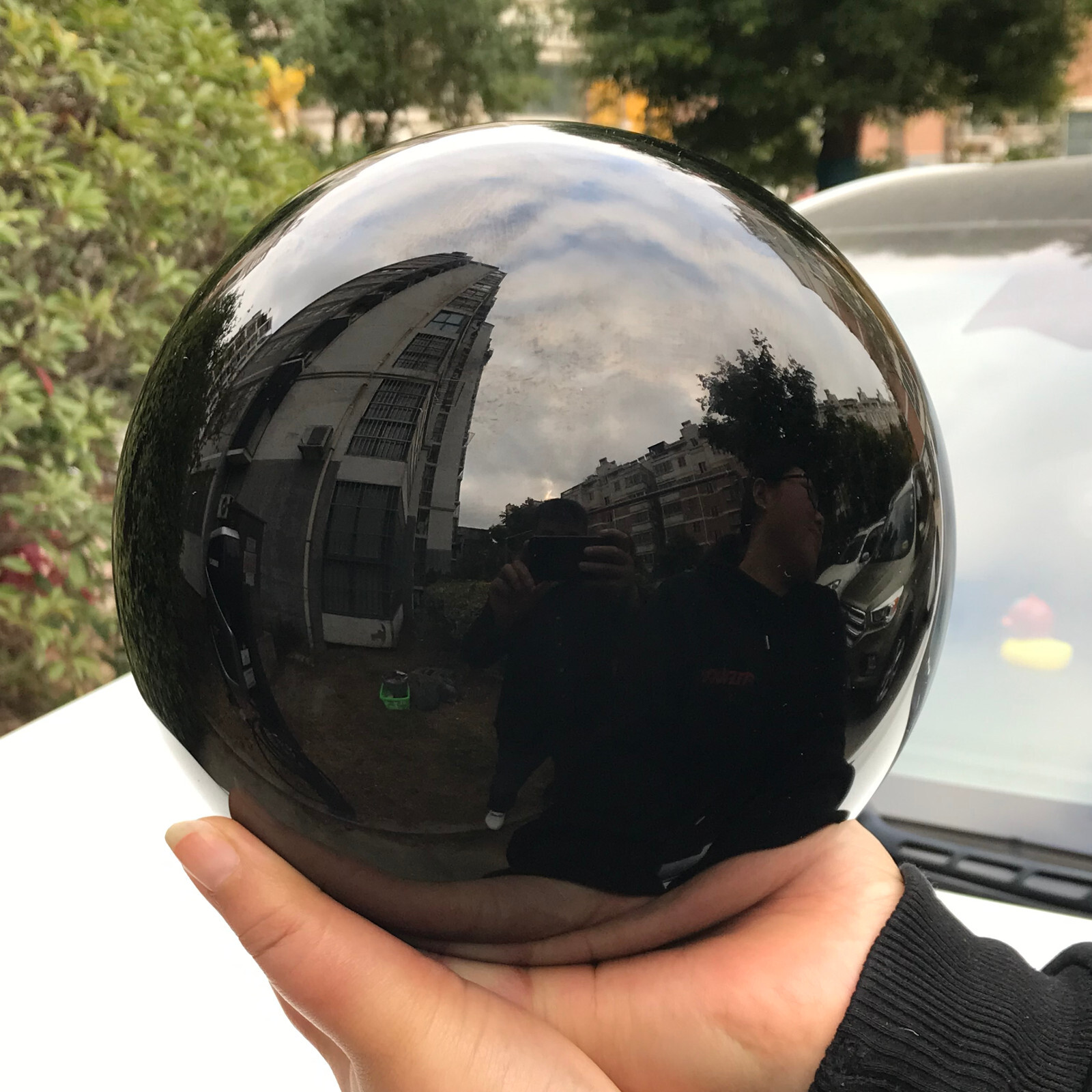 22LB TOP Natural obsidian Quartz Sphere Crystal Ball Healing+stand