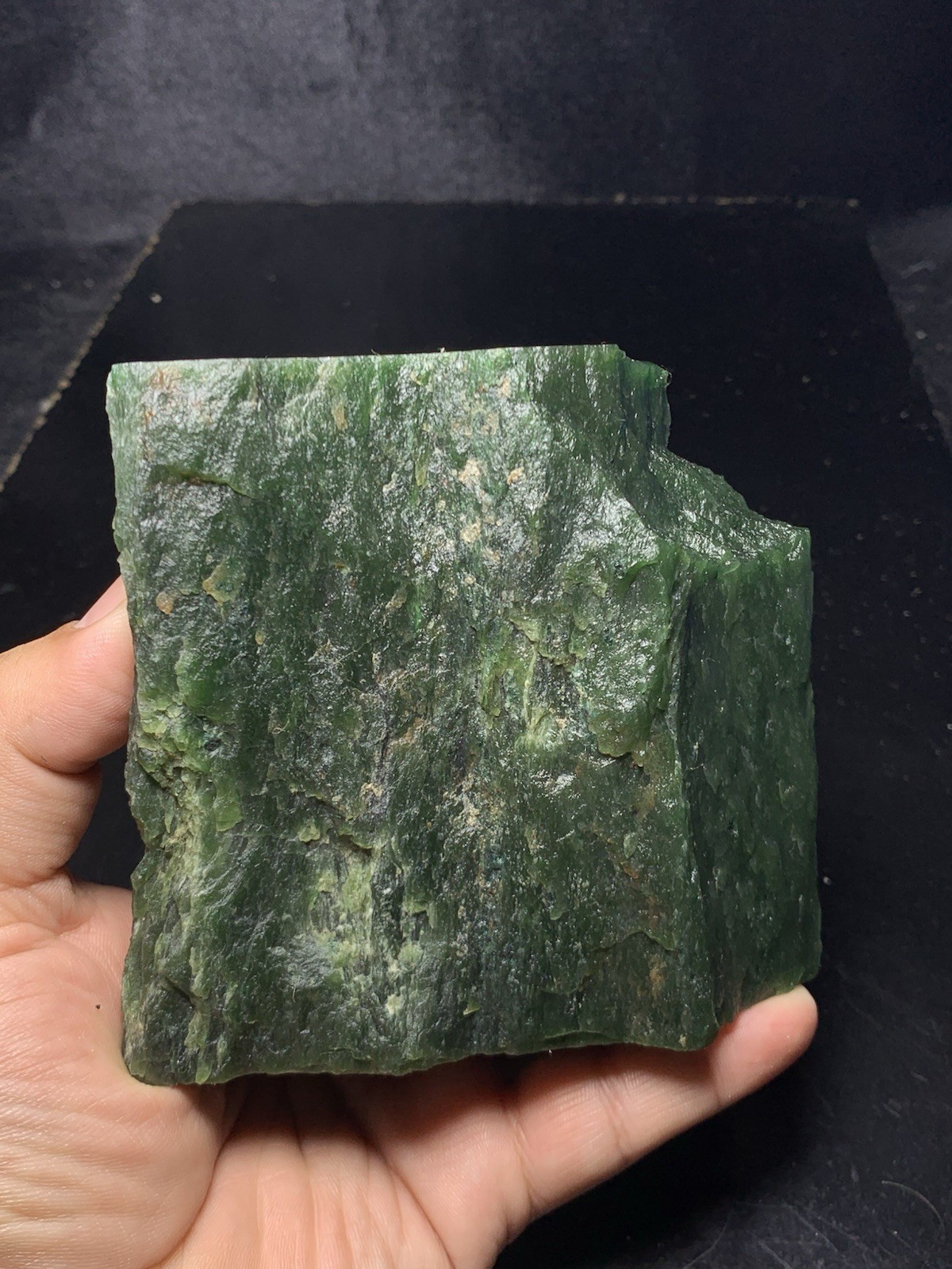 Top Quality Nephrite Jade Rough Stone 1.024kg 4x4x2″ Raw Green Mineral Specimen