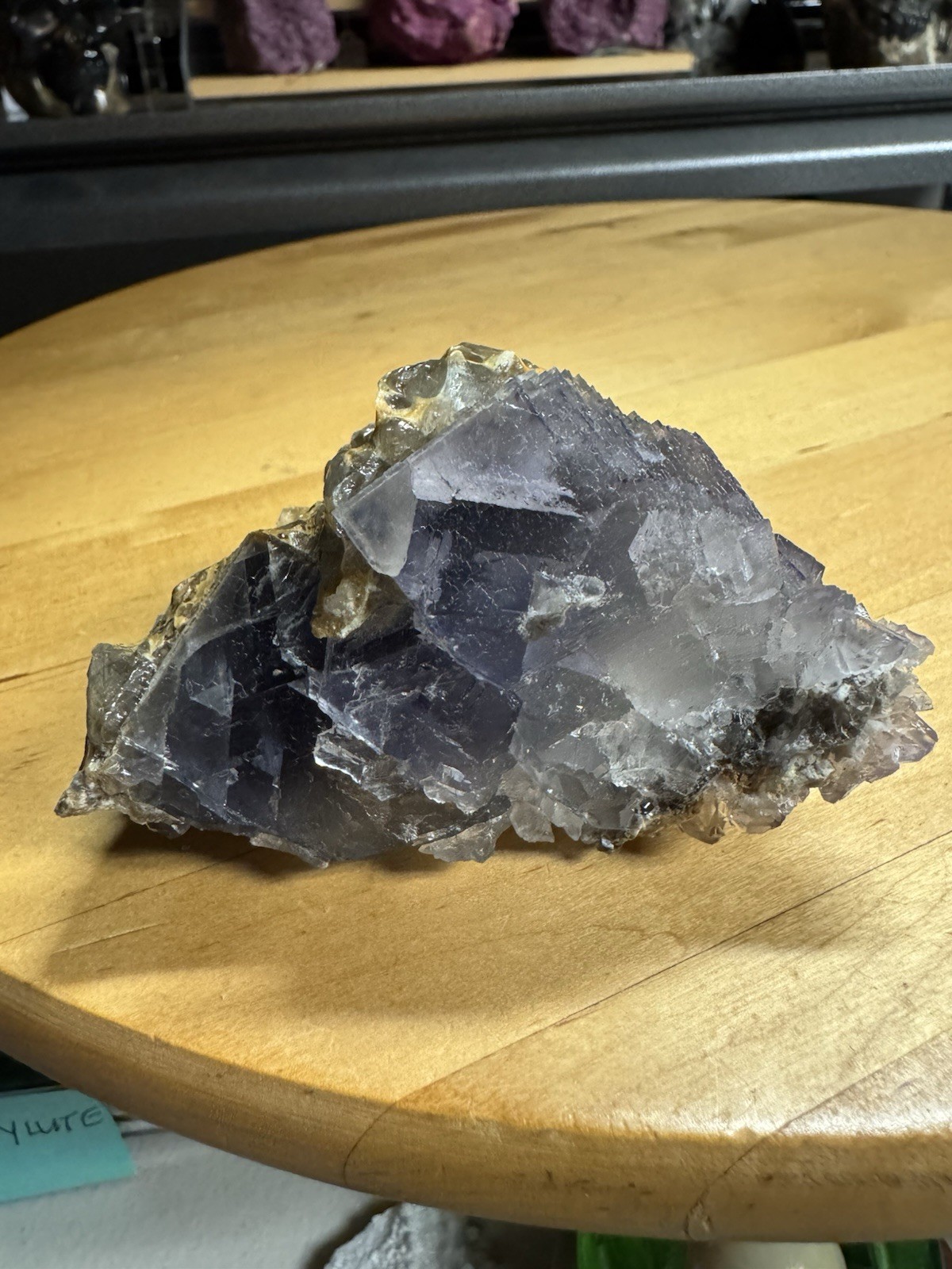 7118 Raw Fluorite Multiple Records Uv Reactive 2.0”T 2.3”W 3.4”L Wt. 10 Oz.