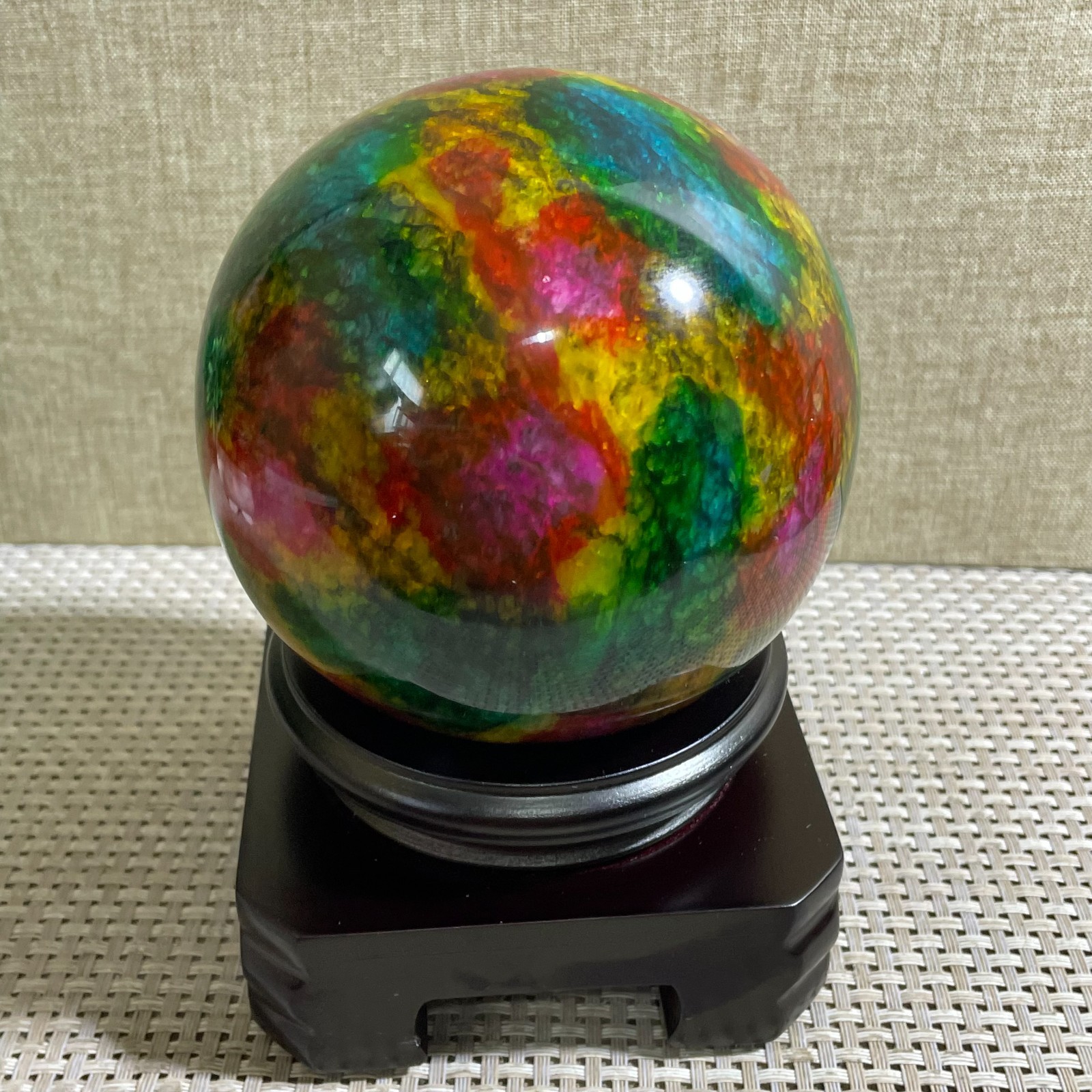 1456g Seven Colors Jade” sphere specimen -Taiwan China