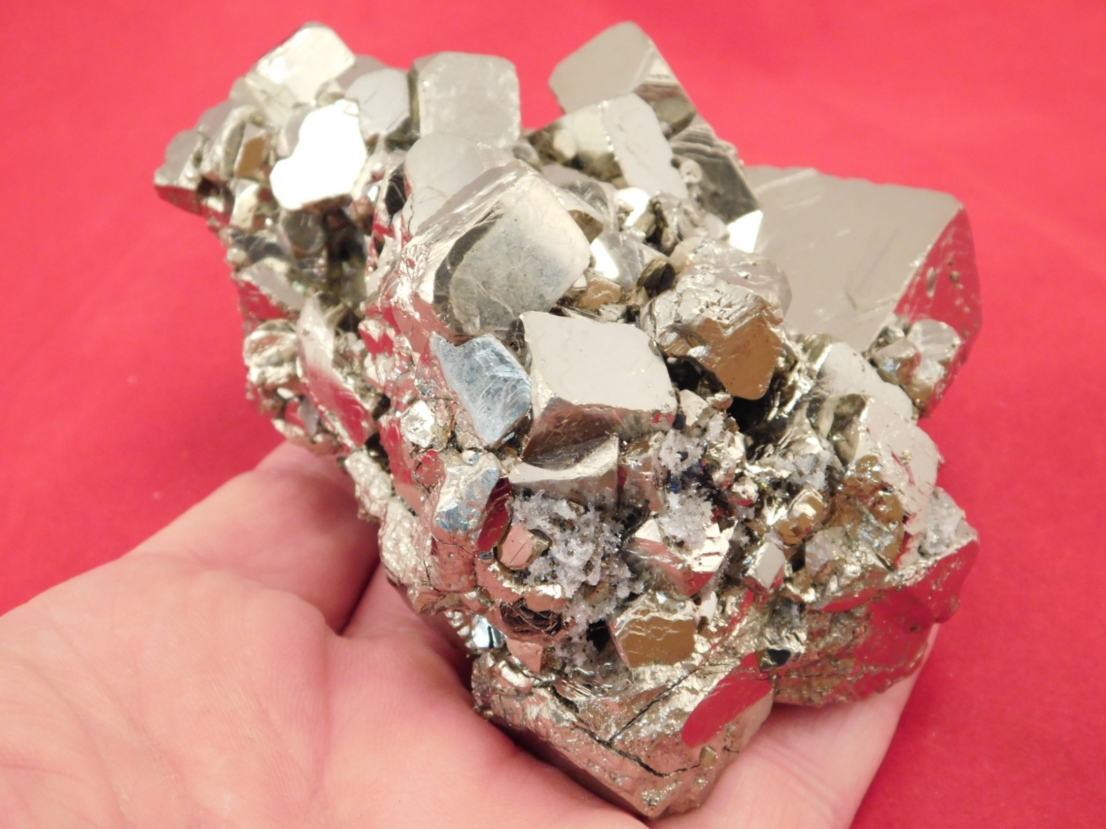 Big! Nice and 100% Natural PYRITE Crystal CUBE Cluster Peru 557gr