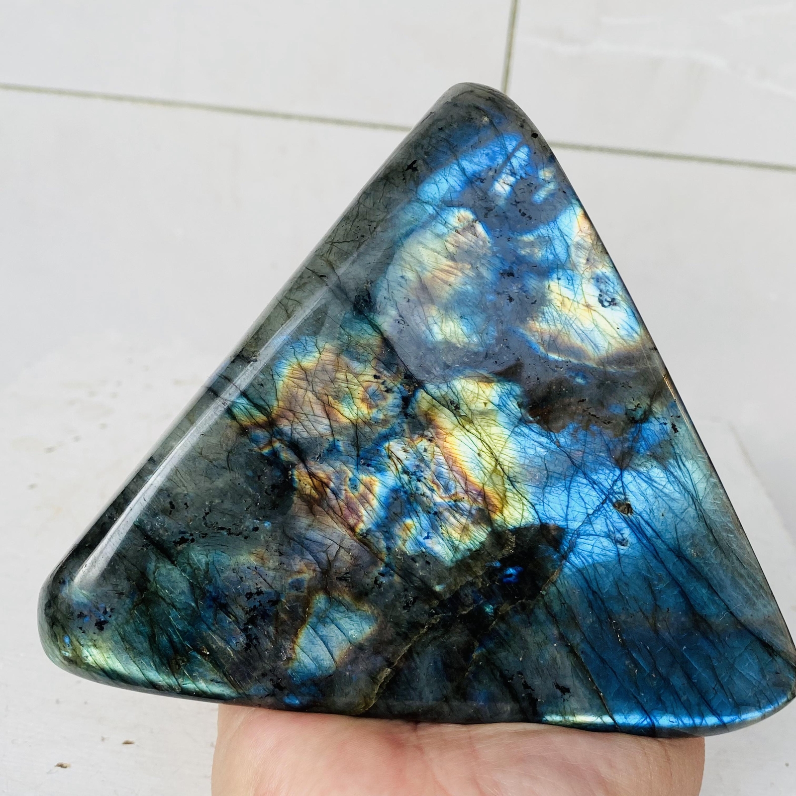 Natural Labradorite Quartz Crystal Freeform Mineral Specimen Healing 1180g