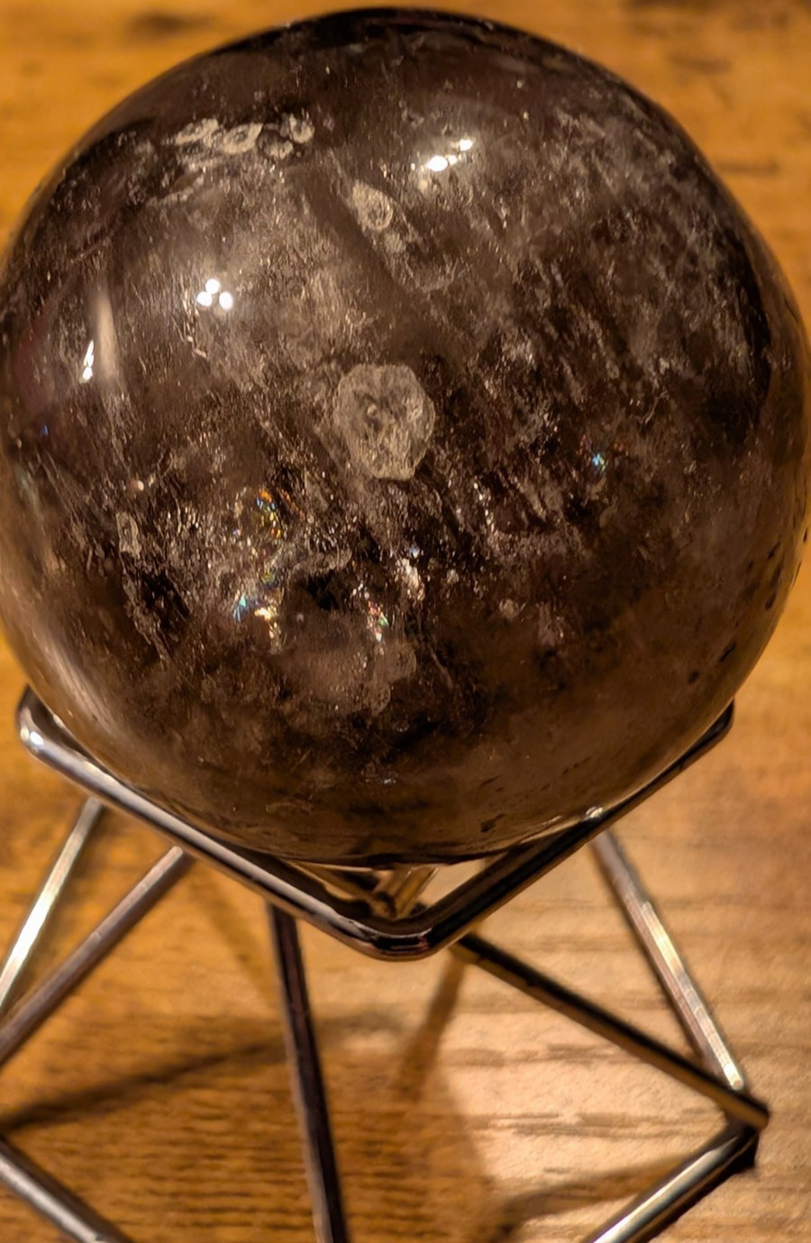 40mm Smoky Quartz Sphere Orb Nice Shine And Flash Crystals Minerals Stones
