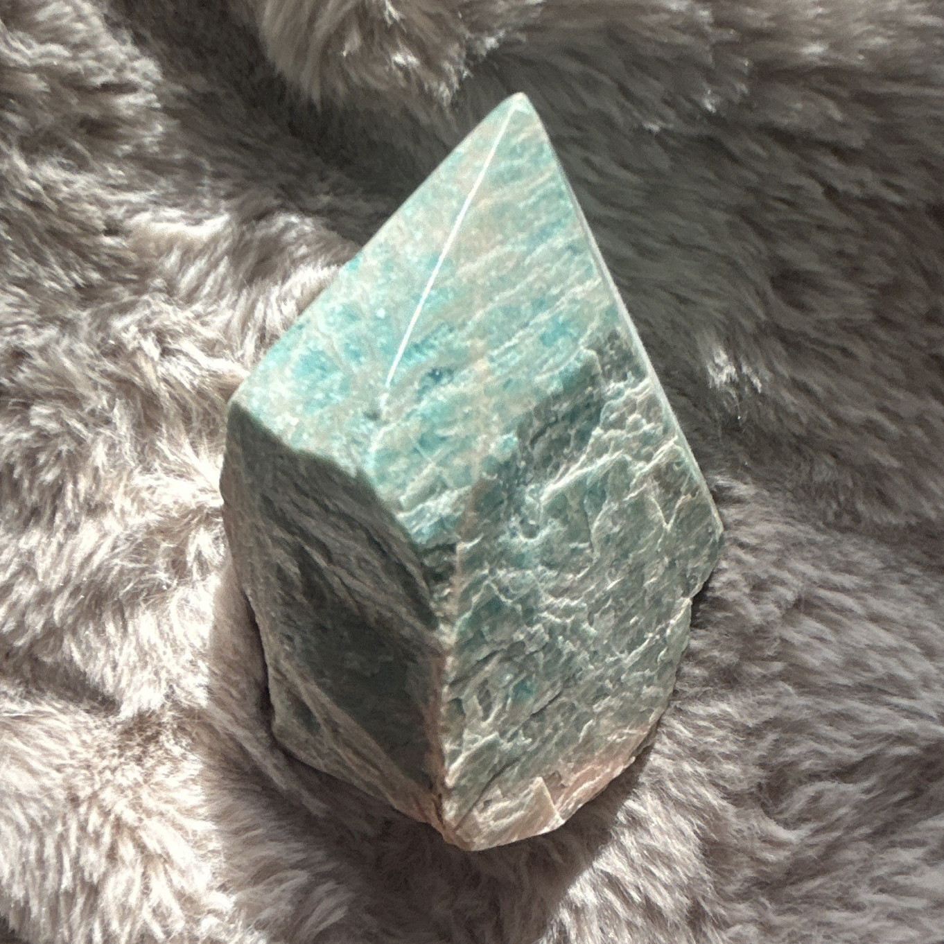 Authentic Amazonite Crystal (half rough-half polished)