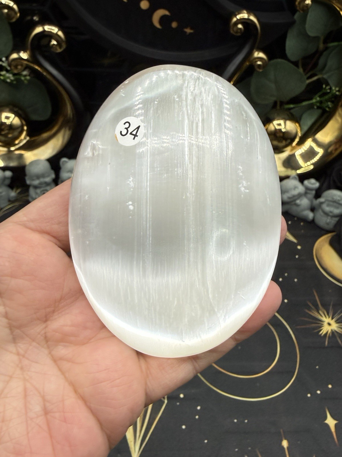 Natural Satin Spar (Selenite) Jumbo Palms Free shipping
