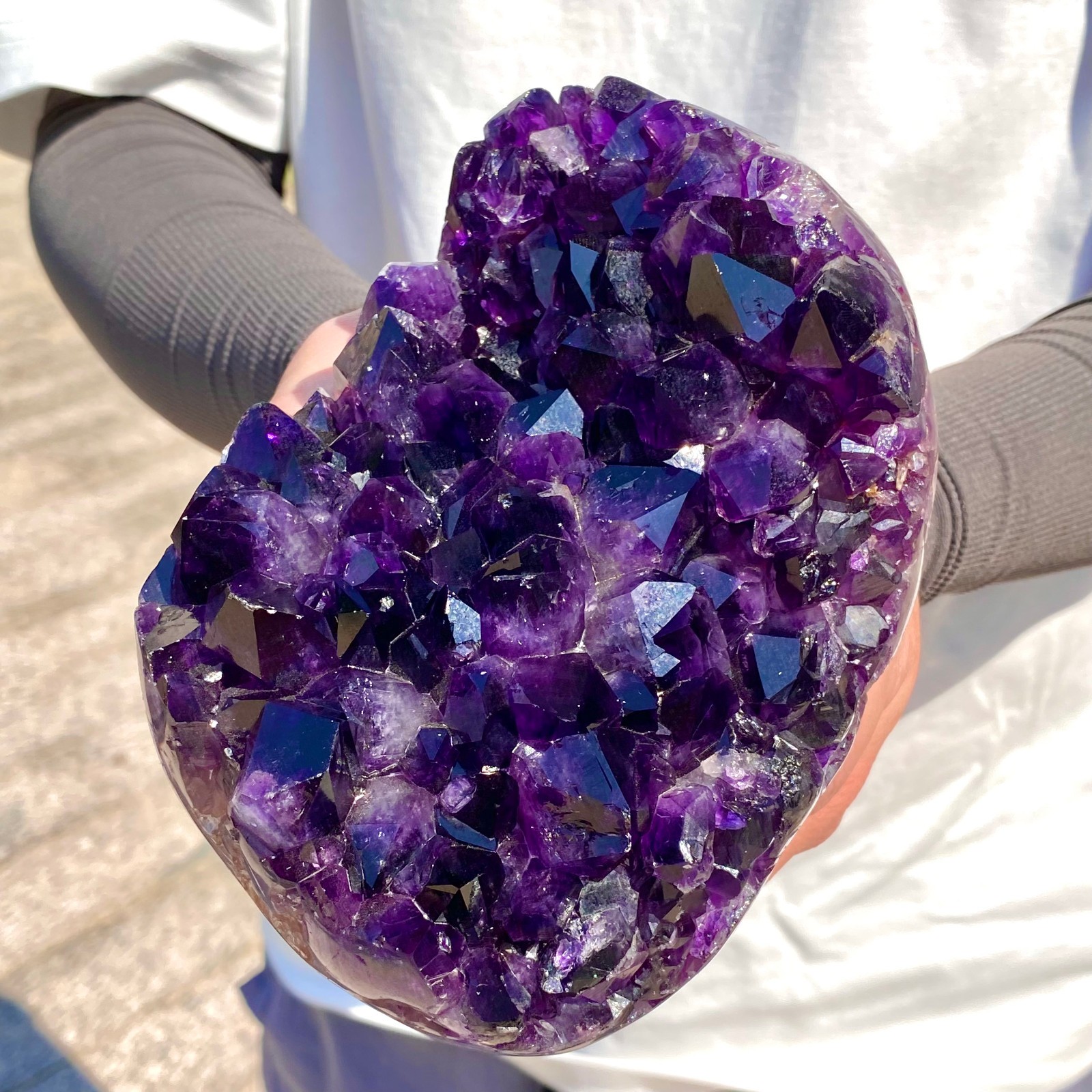 3.74LB Large Natural Amethyst geode quartz cluster crystal specimen Healing.