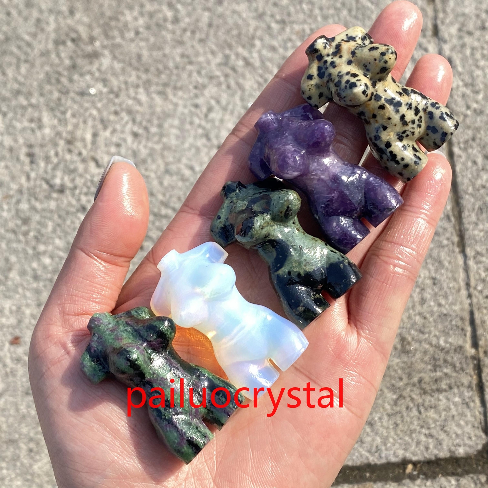 10pcs Wholesale Natural Mixed Women Quartz Crystal Skull Carved Goddess Gem 1.8″