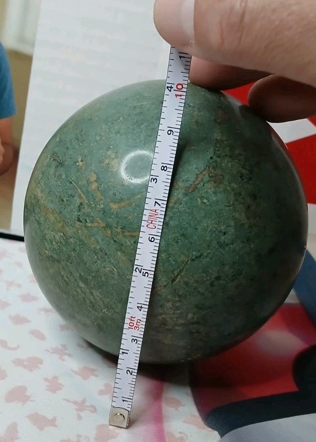 100% Natural Green Lushan Jade Aventurine CRYSTAL BALL SPHERE 4inx3.5! In.