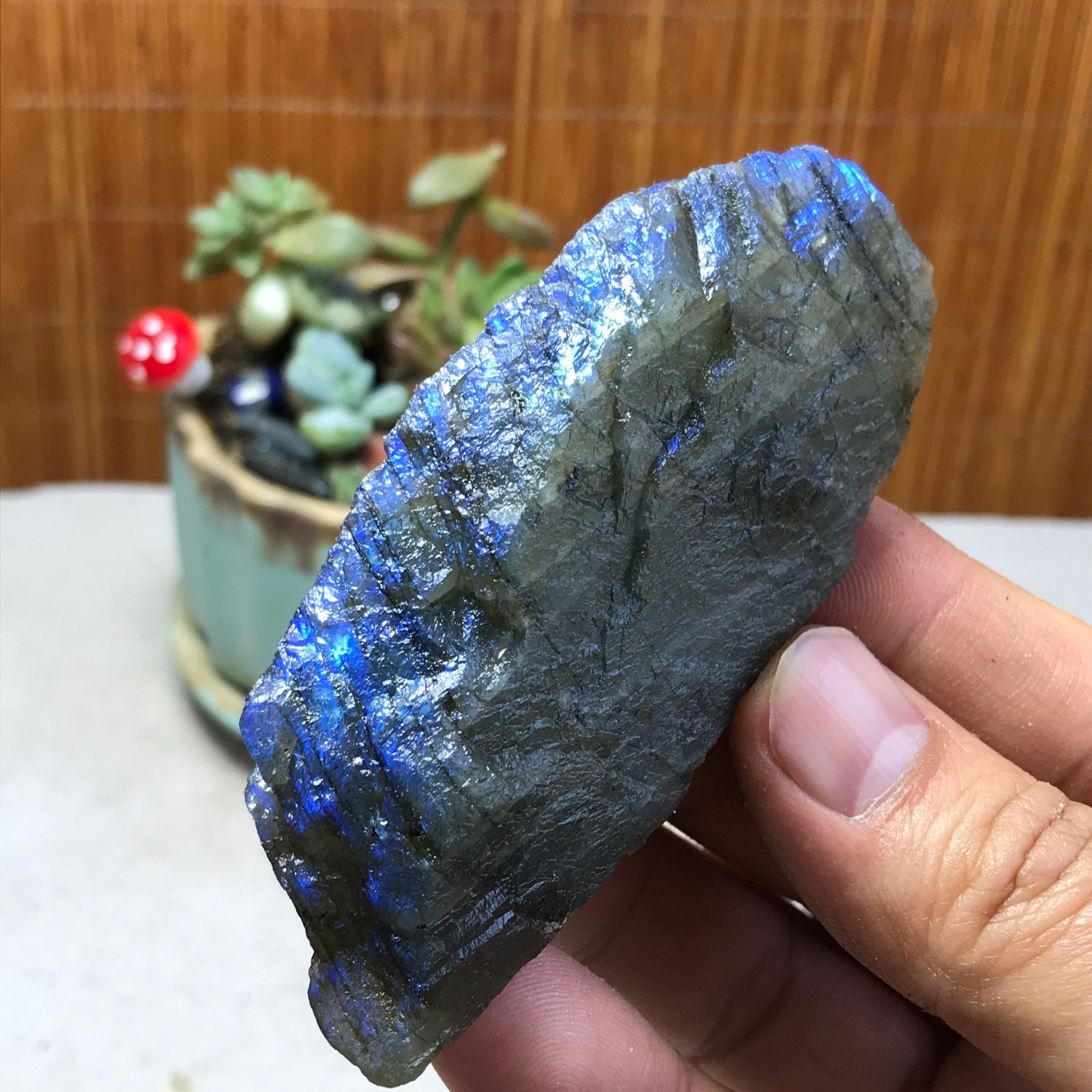 93-38-21mm Natural Labradorite Crystal gemstone Rough Mineral Specimen A5397