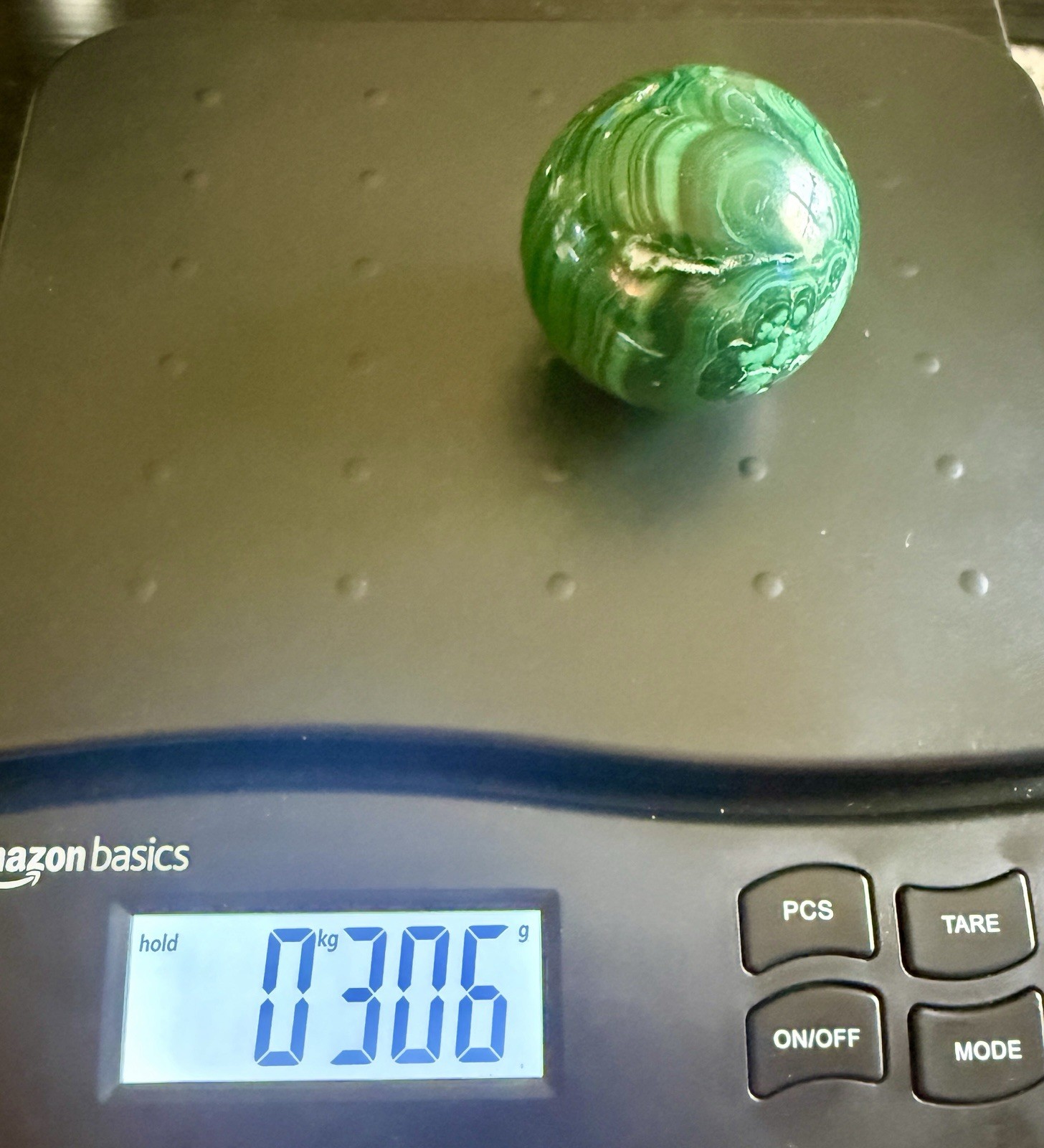 306g Malachite Sphere Natural Gemstone With Stand